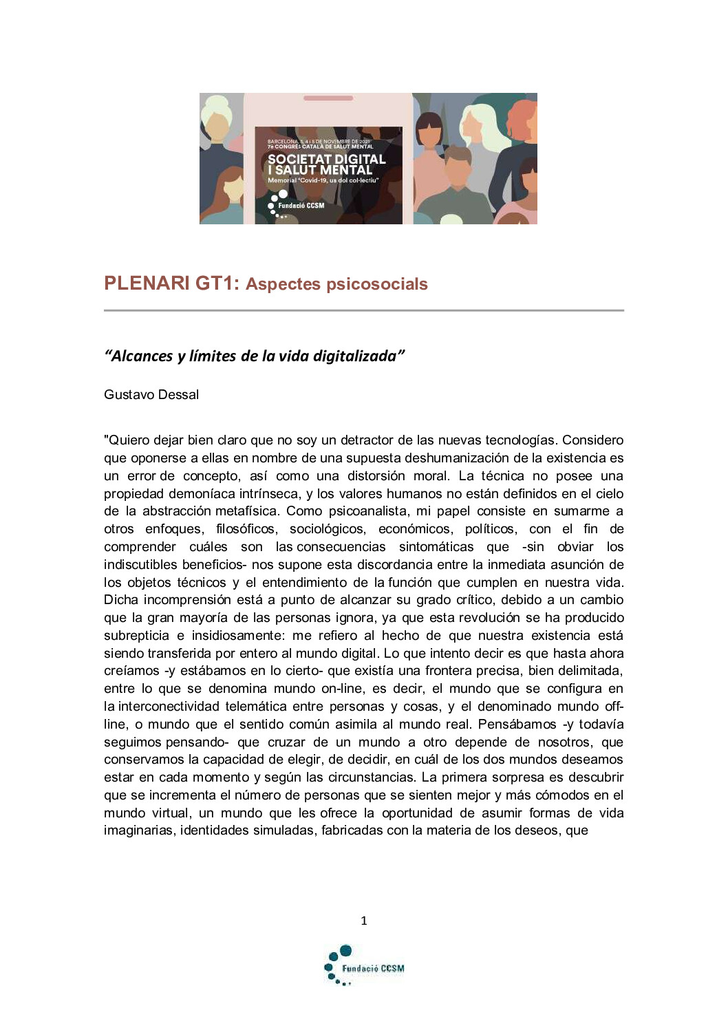 Alcances y límites de la vida digitalizada